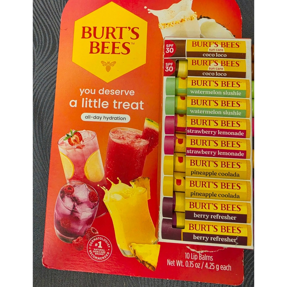 Burt's Bees Lip Balm Set 10pk Multi Limited Edition Tropical SPF 30